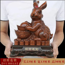 Load image into Gallery viewer, Chinese Feng Shui Lucky Gold Money Wealth Rabbit Statue Home/Office Decor Sculpture Craft Living Room TV Cabinet Fortune Ornament Housewarming Gift