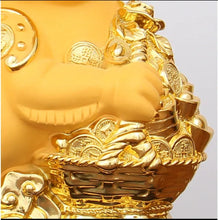 Load image into Gallery viewer, Chinese Feng Shui Lucky Gold Money Wealth Rabbit Statue Home/Office Decor Sculpture Craft Living Room TV Cabinet Fortune Ornament Housewarming Gift