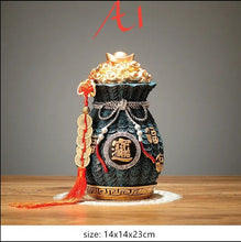 Load image into Gallery viewer, Chinese Feng Shui Lucky Wealth Gold Money Bag Ingot Statue Home/Office Decor Sculpture Craft Living Room TV Cabinet Fortune Ornament Housewarming Gift