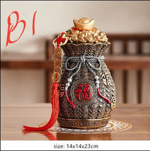 Load image into Gallery viewer, Chinese Feng Shui Lucky Wealth Gold Money Bag Ingot Statue Home/Office Decor Sculpture Craft Living Room TV Cabinet Fortune Ornament Housewarming Gift