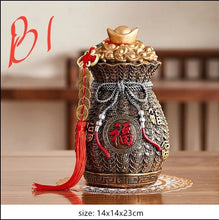 Load image into Gallery viewer, Chinese Feng Shui Lucky Wealth Gold Money Bag Ingot Statue Home/Office Decor Sculpture Craft Living Room TV Cabinet Fortune Ornament Housewarming Gift