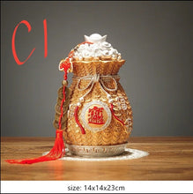 Load image into Gallery viewer, Chinese Feng Shui Lucky Wealth Gold Money Bag Ingot Statue Home/Office Decor Sculpture Craft Living Room TV Cabinet Fortune Ornament Housewarming Gift