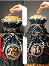 Load image into Gallery viewer, Chinese Feng Shui Lucky Wealth Gold Money Bag Ingot Statue Home/Office Decor Sculpture Craft Living Room TV Cabinet Fortune Ornament Housewarming Gift
