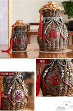 Load image into Gallery viewer, Chinese Feng Shui Lucky Wealth Gold Money Bag Ingot Statue Home/Office Decor Sculpture Craft Living Room TV Cabinet Fortune Ornament Housewarming Gift