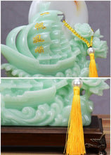 Load image into Gallery viewer, Chinese Feng Shui Lucky Wealth Moon Boat Statue Home/Office Decor Sculpture Craft Living Room TV Cabinet Fortune Ornament Housewarming Gift