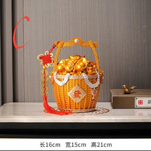 Load image into Gallery viewer, Chinese Feng Shui Lucky Wealth Gold Money Bag Ingot Statue Home/Office Decor Sculpture Craft Living Room TV Cabinet Fortune Ornament Housewarming Gift