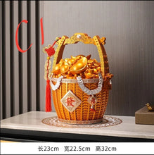 Load image into Gallery viewer, Chinese Feng Shui Lucky Wealth Gold Money Bag Ingot Statue Home/Office Decor Sculpture Craft Living Room TV Cabinet Fortune Ornament Housewarming Gift