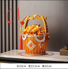 Load image into Gallery viewer, Chinese Feng Shui Lucky Wealth Gold Money Bag Ingot Statue Home/Office Decor Sculpture Craft Living Room TV Cabinet Fortune Ornament Housewarming Gift