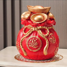 Load image into Gallery viewer, Chinese Feng Shui Lucky Wealth Gold Money Bag Ingot Statue Home/Office Decor Sculpture Craft Living Room TV Cabinet Fortune Ornament Housewarming Gift