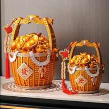 Load image into Gallery viewer, Chinese Feng Shui Lucky Wealth Gold Money Bag Ingot Statue Home/Office Decor Sculpture Craft Living Room TV Cabinet Fortune Ornament Housewarming Gift