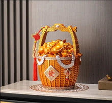 Load image into Gallery viewer, Chinese Feng Shui Lucky Wealth Gold Money Bag Ingot Statue Home/Office Decor Sculpture Craft Living Room TV Cabinet Fortune Ornament Housewarming Gift