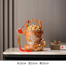 Load image into Gallery viewer, Chinese Feng Shui Lucky Wealth Gold Money Bag Ingot Statue Home/Office Decor Sculpture Craft Living Room TV Cabinet Fortune Ornament Housewarming Gift