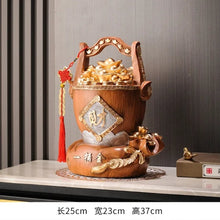 Load image into Gallery viewer, Chinese Feng Shui Lucky Wealth Gold Money Bag Ingot Statue Home/Office Decor Sculpture Craft Living Room TV Cabinet Fortune Ornament Housewarming Gift