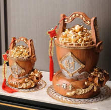 Load image into Gallery viewer, Chinese Feng Shui Lucky Wealth Gold Money Bag Ingot Statue Home/Office Decor Sculpture Craft Living Room TV Cabinet Fortune Ornament Housewarming Gift