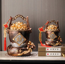 Load image into Gallery viewer, Chinese Feng Shui Lucky Wealth Gold Money Bag Ingot Statue Home/Office Decor Sculpture Craft Living Room TV Cabinet Fortune Ornament Housewarming Gift