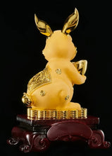 Load image into Gallery viewer, Chinese Feng Shui Lucky Wealth Gold Money Rabbit Statue Home/Office Decor Sculpture Craft Living Room TV Cabinet Fortune Ornament Housewarming Gift