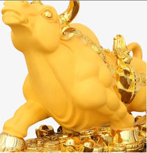 Load image into Gallery viewer, Chinese Feng Shui Lucky Wealth Gold Money Ox Cow Cattle Statue Home/Office Decor Sculpture Craft Living Room TV Cabinet Fortune Ornament Housewarming Gift