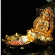 Load image into Gallery viewer, Chinese Feng Shui Lucky Wealth Gold Blessing Guanyin Buddha God Statue Home/Office Decor Sculpture Craft Living Room TV Cabinet Fortune Ornament Housewarming Gift