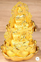 Load image into Gallery viewer, Chinese Feng Shui Lucky Wealth Gold Blessing Guanyin Buddha God Statue Home/Office Decor Sculpture Craft Living Room TV Cabinet Fortune Ornament Housewarming Gift