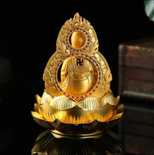 Load image into Gallery viewer, Chinese Feng Shui Lucky Wealth Gold Blessing Guanyin Buddha God Statue Home/Office Decor Sculpture Craft Living Room TV Cabinet Fortune Ornament Housewarming Gift