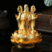 Load image into Gallery viewer, Chinese Feng Shui Lucky Wealth Gold Blessing Guanyin Buddha God Statue Home/Office Decor Sculpture Craft Living Room TV Cabinet Fortune Ornament Housewarming Gift