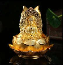 Load image into Gallery viewer, Chinese Feng Shui Lucky Wealth Gold Blessing Guanyin Buddha God Statue Home/Office Decor Sculpture Craft Living Room TV Cabinet Fortune Ornament Housewarming Gift