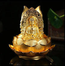 Load image into Gallery viewer, Chinese Feng Shui Lucky Wealth Gold Blessing Guanyin Buddha God Statue Home/Office Decor Sculpture Craft Living Room TV Cabinet Fortune Ornament Housewarming Gift