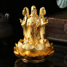 Load image into Gallery viewer, Chinese Feng Shui Lucky Wealth Gold Blessing Guanyin Buddha God Statue Home/Office Decor Sculpture Craft Living Room TV Cabinet Fortune Ornament Housewarming Gift