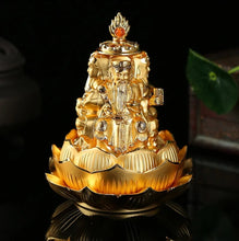 Load image into Gallery viewer, Chinese Feng Shui Lucky Wealth Gold Blessing Guanyin Buddha God Statue Home/Office Decor Sculpture Craft Living Room TV Cabinet Fortune Ornament Housewarming Gift