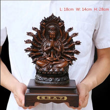 Load image into Gallery viewer, Chinese Feng Shui Lucky Wealth Gold Blessing Guanyin Statue Home/Office Decor Sculpture Craft Living Room TV Cabinet Fortune Ornament Housewarming Gift