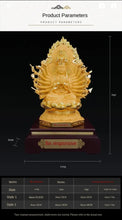 Load image into Gallery viewer, Chinese Feng Shui Lucky Wealth Gold Blessing Guanyin Statue Home/Office Decor Sculpture Craft Living Room TV Cabinet Fortune Ornament Housewarming Gift