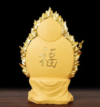 Load image into Gallery viewer, Chinese Feng Shui Lucky Wealth Gold Blessing Guanyin Statue Home/Office Decor Sculpture Craft Living Room TV Cabinet Fortune Ornament Housewarming Gift