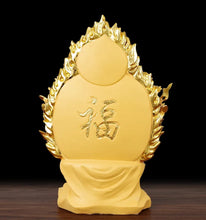 Load image into Gallery viewer, Chinese Feng Shui Lucky Wealth Gold Blessing Guanyin Statue Home/Office Decor Sculpture Craft Living Room TV Cabinet Fortune Ornament Housewarming Gift