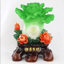 Load image into Gallery viewer, Chinese Feng Shui Lucky Wealth Cabbage Statue Home/Office Decor Sculpture Craft Living Room TV Cabinet Fortune Ornament Housewarming Gift