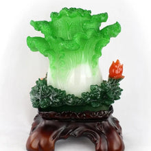 Load image into Gallery viewer, Chinese Feng Shui Lucky Wealth Cabbage Statue Home/Office Decor Sculpture Craft Living Room TV Cabinet Fortune Ornament Housewarming Gift