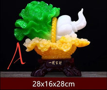 Load image into Gallery viewer, Chinese Feng Shui Lucky Wealth Cabbage Statue Home/Office Decor Sculpture Craft Living Room TV Cabinet Fortune Ornament Housewarming Gift