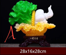 Load image into Gallery viewer, Chinese Feng Shui Lucky Wealth Cabbage Statue Home/Office Decor Sculpture Craft Living Room TV Cabinet Fortune Ornament Housewarming Gift