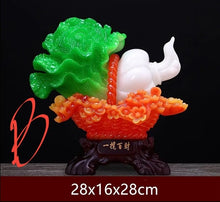 Load image into Gallery viewer, Chinese Feng Shui Lucky Wealth Cabbage Statue Home/Office Decor Sculpture Craft Living Room TV Cabinet Fortune Ornament Housewarming Gift