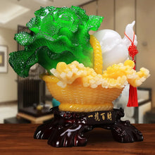 Load image into Gallery viewer, Chinese Feng Shui Lucky Wealth Cabbage Statue Home/Office Decor Sculpture Craft Living Room TV Cabinet Fortune Ornament Housewarming Gift