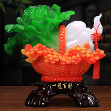 Load image into Gallery viewer, Chinese Feng Shui Lucky Wealth Cabbage Statue Home/Office Decor Sculpture Craft Living Room TV Cabinet Fortune Ornament Housewarming Gift