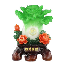 Load image into Gallery viewer, Chinese Feng Shui Lucky Wealth Cabbage Statue Home/Office Decor Sculpture Craft Living Room TV Cabinet Fortune Ornament Housewarming Gift