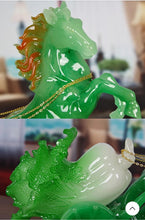 Load image into Gallery viewer, Chinese Feng Shui Lucky Wealth Cabbage Horse Statue Home/Office Decor Sculpture Craft Living Room TV Cabinet Fortune Ornament Housewarming Gift