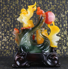 Load image into Gallery viewer, Chinese Feng Shui Lucky Wealth Gold Fish Statue Home/Office Decor Sculpture Craft Living Room TV Cabinet Fortune Ornament Housewarming Gift