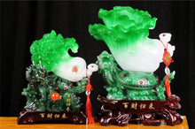 Load image into Gallery viewer, Chinese Feng Shui Lucky Wealth Cabbage Dragon Toad Statue Home/Office Decor Sculpture Craft Living Room TV Cabinet Fortune Ornament Housewarming Gift