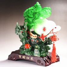 Load image into Gallery viewer, Chinese Feng Shui Lucky Wealth Cabbage Dragon Toad Statue Home/Office Decor Sculpture Craft Living Room TV Cabinet Fortune Ornament Housewarming Gift