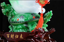 Load image into Gallery viewer, Chinese Feng Shui Lucky Wealth Cabbage Dragon Toad Statue Home/Office Decor Sculpture Craft Living Room TV Cabinet Fortune Ornament Housewarming Gift