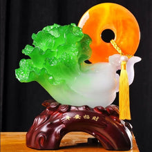 Load image into Gallery viewer, Chinese Feng Shui Lucky Wealth Cabbage Dragon Toad Statue Home/Office Decor Sculpture Craft Living Room TV Cabinet Fortune Ornament Housewarming Gift