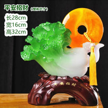Load image into Gallery viewer, Chinese Feng Shui Lucky Wealth Cabbage Dragon Toad Statue Home/Office Decor Sculpture Craft Living Room TV Cabinet Fortune Ornament Housewarming Gift