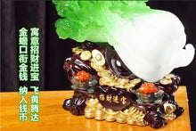Load image into Gallery viewer, Chinese Feng Shui Lucky Wealth Money Gold Cabbage Statue Home/Office Decor Sculpture Craft Living Room TV Cabinet Fortune Ornament Housewarming Gift