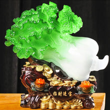 Load image into Gallery viewer, Chinese Feng Shui Lucky Wealth Money Gold Cabbage Statue Home/Office Decor Sculpture Craft Living Room TV Cabinet Fortune Ornament Housewarming Gift